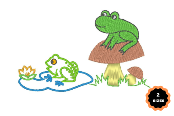 Two Frogs Embroidery Design